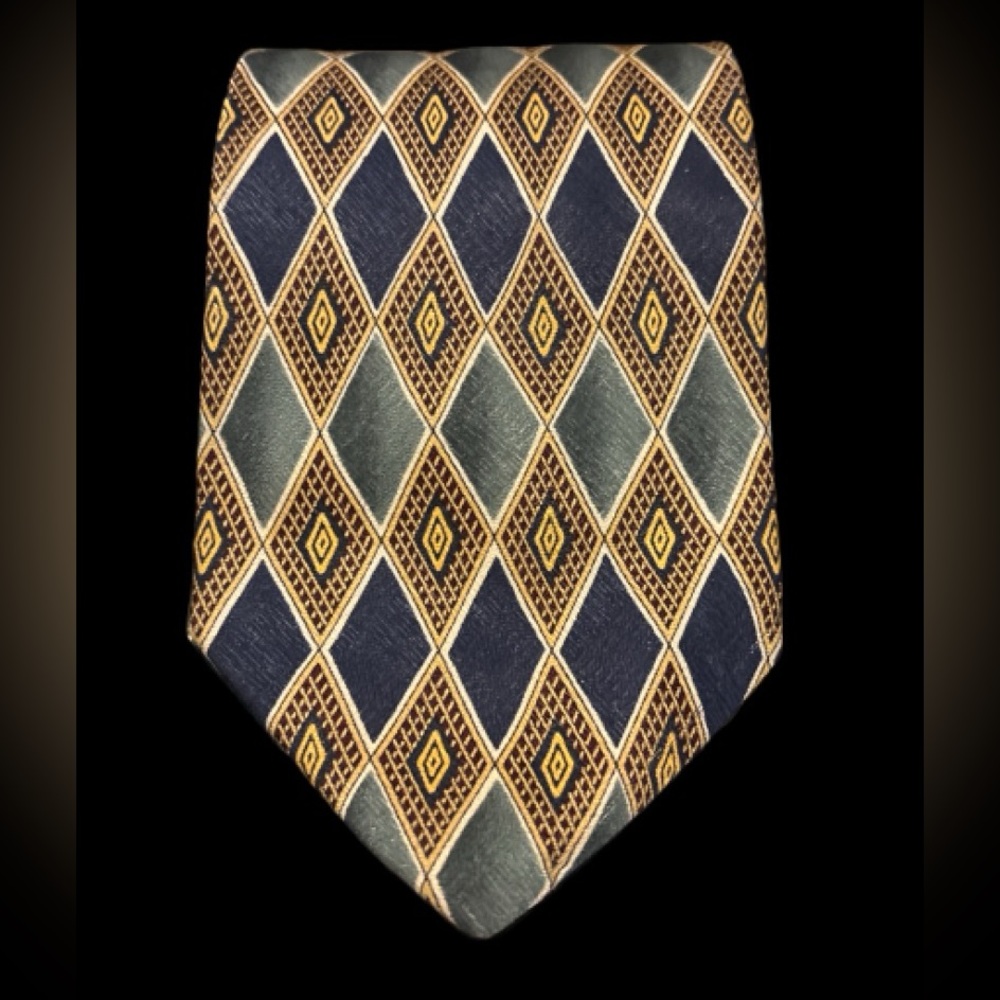 Add on Christian Dumas Blue and Gold Silk Tie